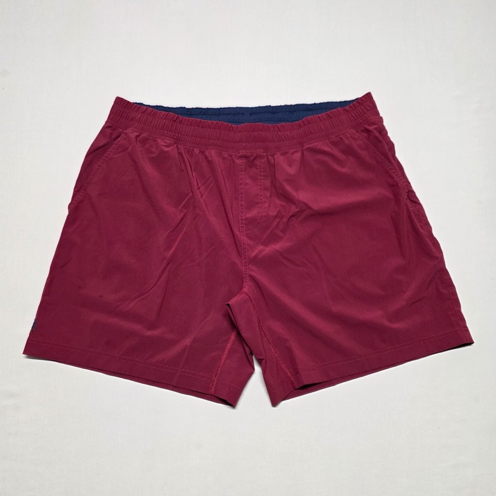 Rhone Mako Men Hybrid Sports Shorts XXL Burgundy Activewear Linerless Above Knee